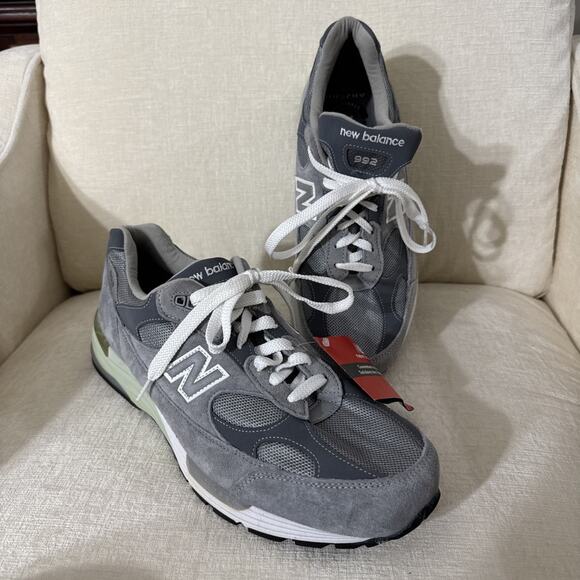 New Balance 992 MiUSA Grey Silver Metallic Men's U992GY - Size 12 4E Wide BNWT
